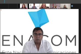 Imágen de ENACOM presente en el Foro Internacional sobre Mujeres Rurales y las TIC