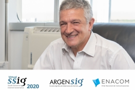 Imágen de Gustavo Lpez, presente en el Foro de Gobernanza de Internet 2020