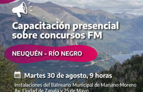 Imágen de CAPACITACIN PRESENCIAL SOBRE CONCURSOS FM PARA LAS PROVINCIAS DE NEUQUN Y RO NEGRO