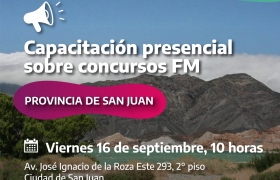 Imágen de (16/09) CAPACITACIN PRESENCIAL SOBRE CONCURSOS FM PARA LA PROVINCIA DE SAN JUAN