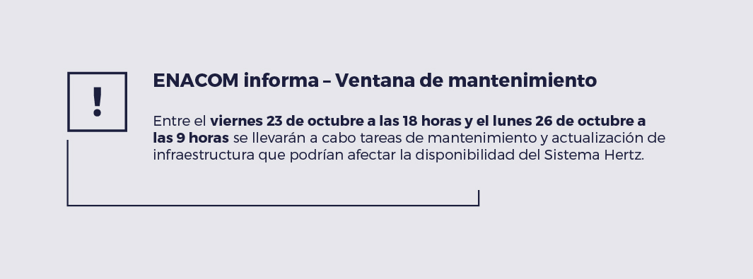 AVISO POR MANTENIMIENTO HERTZ