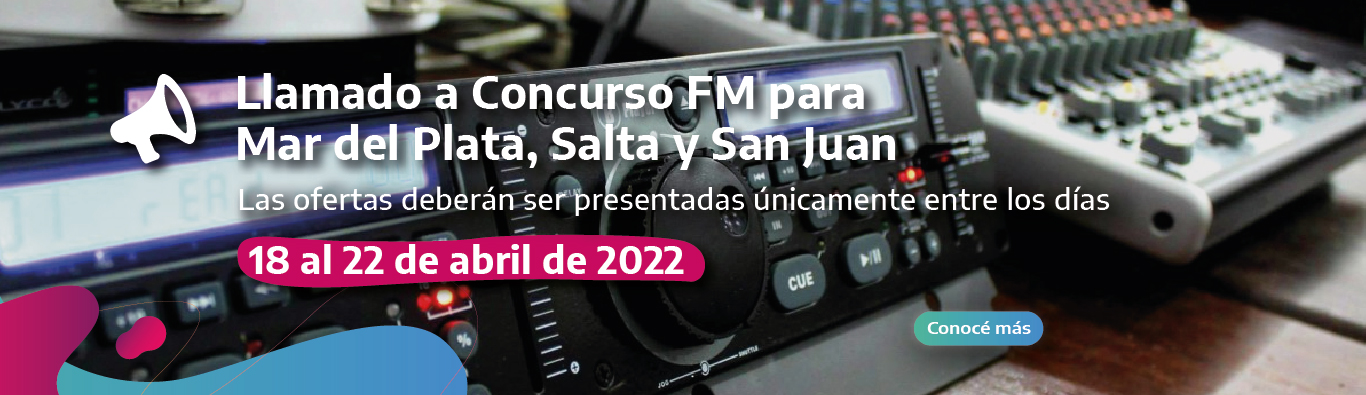 Concursos publicos fm Mar del Plata, Salta y San Juan