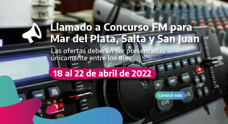 Concursos publicos fm Mar del Plata, Salta y San Juan