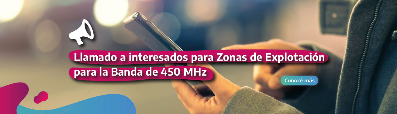 Sistemas para prestacin de Telefona Local y/o transmisin de datos y/o acceso a Internet en la banda de 450 MHz